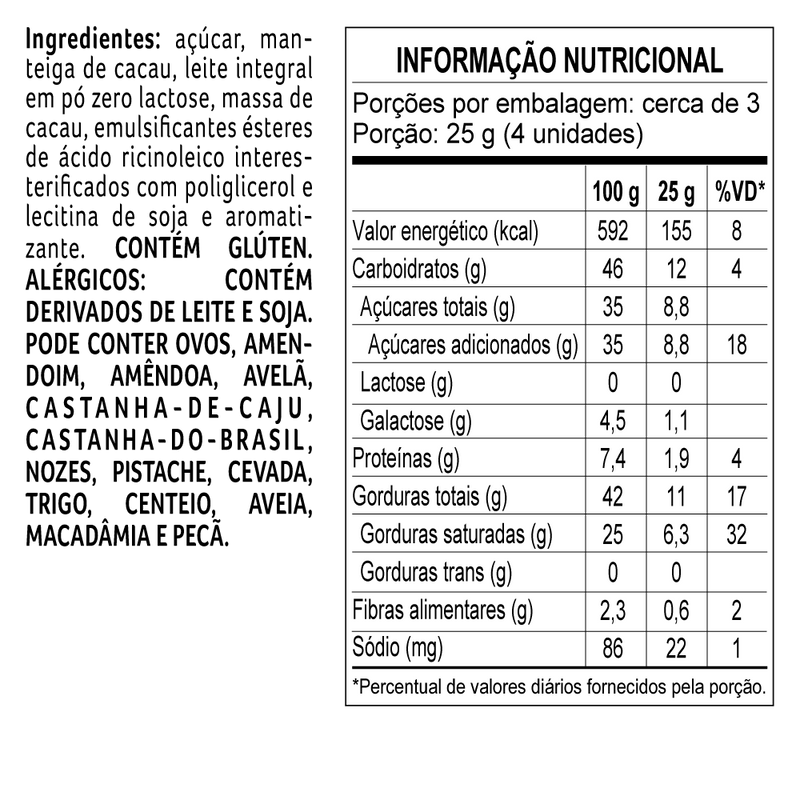 Tablete Miau ao Leite Zero Lactose 70g